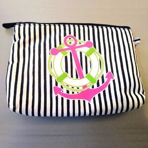 Anchor-Themed Thirty-One Zipper Pouch, Striped
